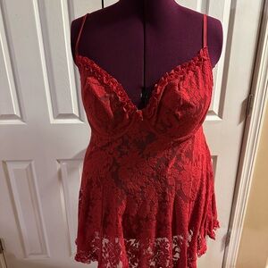 Cacique Red Lace Chemise